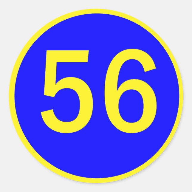 Pegatina Redonda número 56 en círculo (Anverso)