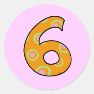 Pegatina Redonda Número 6