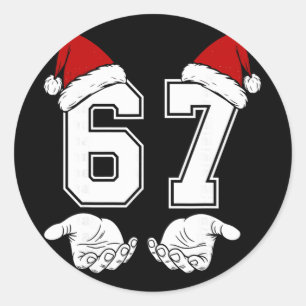 Pegatina Redonda Número 67 Coincidencia Seis Siete 6 7 Meme 6 7 Nav