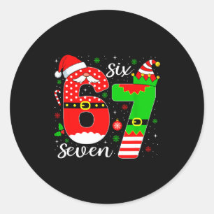 Pegatina Redonda Número 67 Coincidencia Seis Siete 6 7 Meme 6-7 Nav