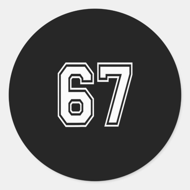 Pegatina Redonda Número 67 en blanco  (Anverso)