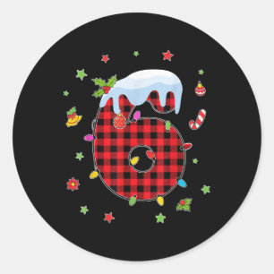 Pegatina Redonda Número 67 Navidad coincidente 6 7 Seis Siete 6 7 M