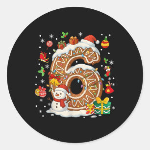 Pegatina Redonda Número 67 Navidad coincidente 6 7 Seis Siete 6 7 M