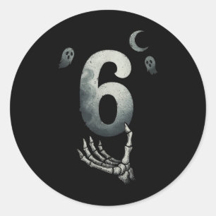 Pegatina Redonda Número 67 Seis Siete Coincidente Meme 6 7 de Hallo