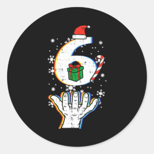Pegatina Redonda Número 6 Coincidente 67 Meme Navidad 6 7 Xmas Homb
