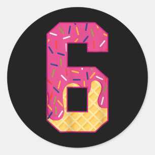 Pegatina Redonda Número 6 Helado Goteo 67 Meme Pareja Halloween C