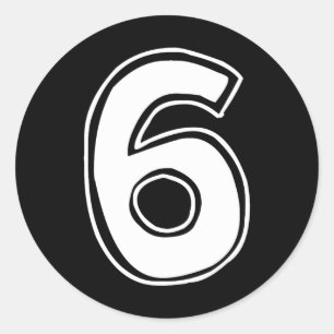 Pegatina Redonda Número 6 Seis Siete 6 7 Meme 67 Divertido Cumpleañ