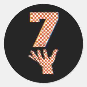 Pegatina Redonda Número 7 Coincidente 67 Meme Cuadrada Cost Hallowe