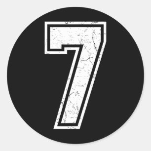 Pegatina Redonda Número 7 Disfraz Meme Coincidente 67 Hombres Mujer