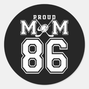 Pegatina Redonda Número 86 Personalizado Orgullosa Mamá De Hockey P