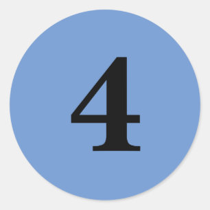Pegatina Redonda Número Cuatro suministros de planificación simple