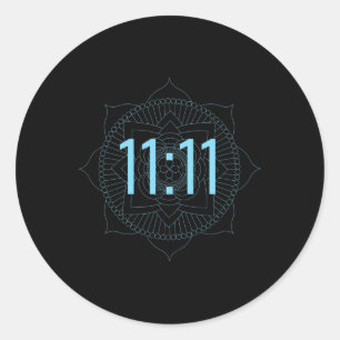 Pegatina Redonda Número de Ángel 1111 Signo Espiritual Afortunado P