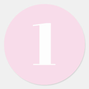 Pegatina Redonda Número de Personalizado moderno, fecha, rosa claro