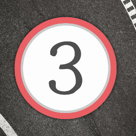 Pegatina Redonda Número de raza