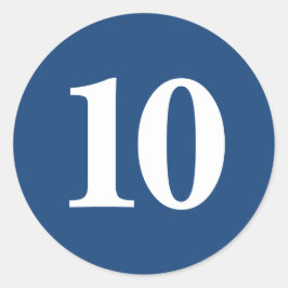 Pegatina Redonda Número Diez suministros de planificación simple 10