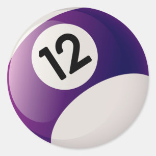 PEGATINA REDONDA NÚMERO DOCE BILLIARDS BALL