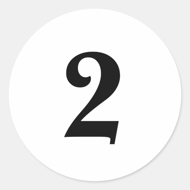 Pegatina Redonda Número dos suministros de planificación simple 2 b (Anverso)