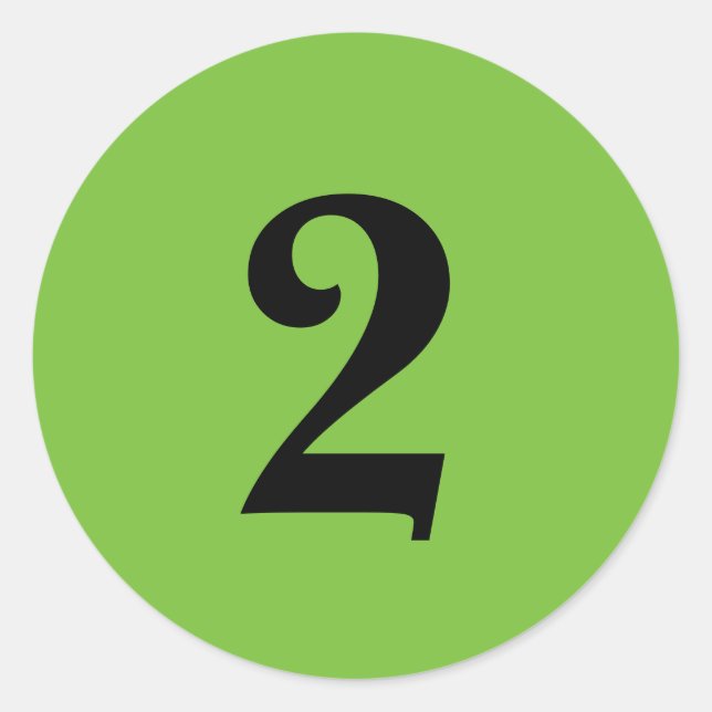 Pegatina Redonda Número dos suministros de planificación simple 2 v (Anverso)