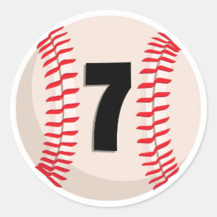 Pegatina Redonda Número favorito de béisbol #7