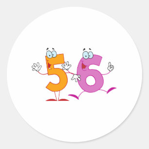 Pegatina Redonda Número feliz 56