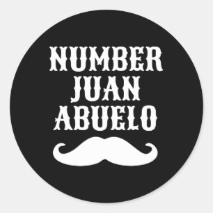 Pegatina Redonda Número Juan Abuelo Español Mexicano Mejores Regalo