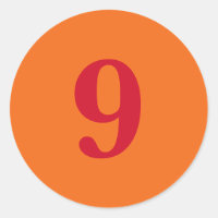 Número Nueve planificación simple 9 naranja rojo