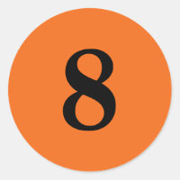 Número ocho planificación simple 8 naranja negro