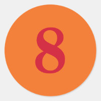 Número ocho planificación simple 8 naranja rojo