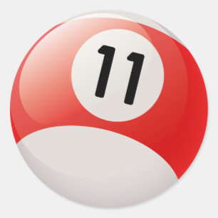 PEGATINA REDONDA NÚMERO ONCE BILLIARDS BALL