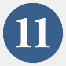 Número Once suministros de planificación 11 blanco