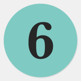 Pegatina Redonda Número Seis suministros de planificación simple 6