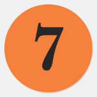 Número Siete planificación simple 7 naranja negro