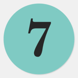 Pegatina Redonda Número Siete suministros de planificación simple 7