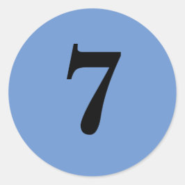 Pegatina Redonda Número Siete suministros de planificación simple 7