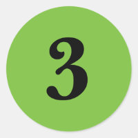 Número tres planificación simple 3 verde negro