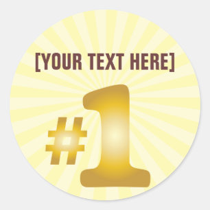 Pegatina Redonda número uno con nombre de encargo