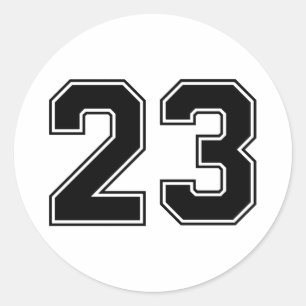 Pegatina Redonda Número Veintitrés 23 Fuente deportiva