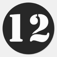 Números de esténcil por Janz Número 12 Doce Negro