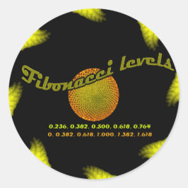 Pegatina Redonda Números de fibonacci para operaciones