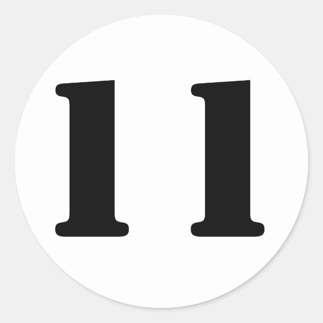 Pegatina Redonda Números de plantilla por Janz Número 11 Eleven Bla (Anverso)