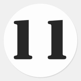 Pegatina Redonda Números de plantilla por Janz Número 11 Eleven Bla