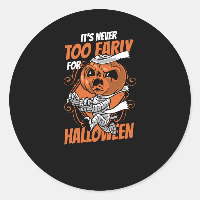 Pegatina Redonda Nunca antes para Halloween (Anverso)