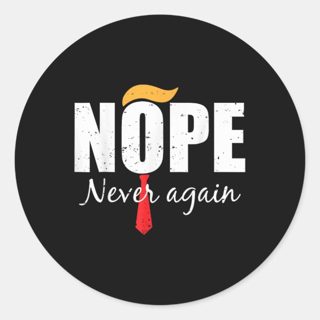 Pegatina Redonda Nunca más divertido Trump Hair 3 (Anverso)