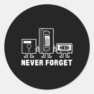 Pegatina Redonda Nunca Olvidar la cinta cassette