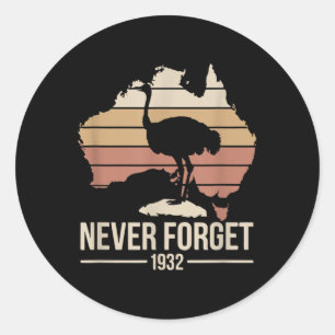 Pegatina Redonda Nunca Olvidemos El Homenaje Histórico De Australia