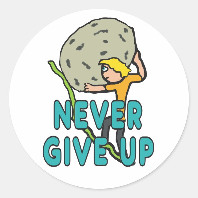 Pegatina Redonda Nunca rendirse (Anverso)