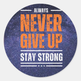 Pegatina Redonda Nunca rendirse: Edición Cósmica