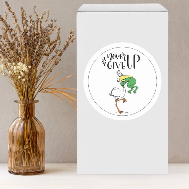 Pegatina Redonda Nunca renuncies a la atragantación de aves (Subido por el creador)