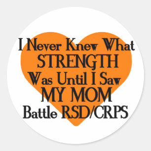 Pegatina Redonda Nunca se sabía fuerza/corazón/mamá...RSD/CRPS