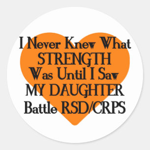 Pegatina Redonda Nunca se supo fuerza/corazón/hija...RSD/CRPS